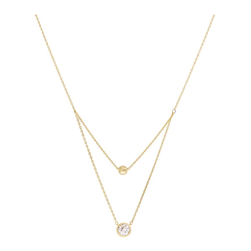Marlyn Schiff double layered necklace in gold tone